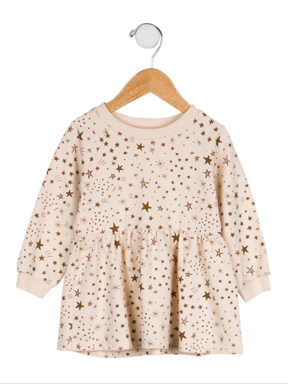 Rylee + Cru Cream Star Print Long Sleeve Dress